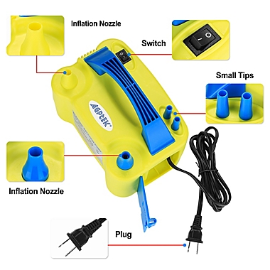 AGPtEK Electric Air Balloon Pump Yellow. View a larger version of this product image.