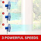 Alternate image 2 for Brentwood 3 Speed 12in Oscillating Stand Fan in Blue