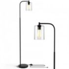 Alternate image 0 for Hooya Imp.& Exp.  Industrial Floor Lamp with Glass Shade-Black