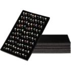 Alternate image 0 for Juvale 5 Pack Black Foam Ring Insert Display Trays, 100-Slot Velvet Holder Inserts for Selling Jewelry (9 x 13 In)