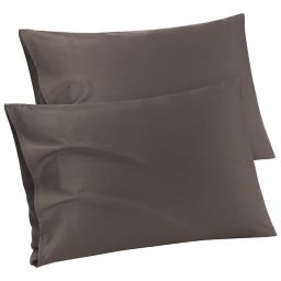 PiccoCasa 100% Cotton Pillowcases Set of 2, Soft Breathable Pillow Covers with Envelope Closure Bedroom Modern Hotel Pillow Case, Queen, Beaver
