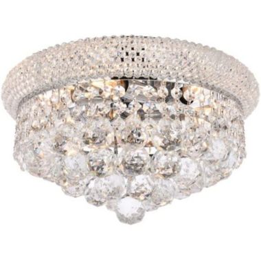 Elegant Lighting 1800 Primo Collection Flush Mount 14"D x 8"H -6 Light Chrome Finish with Royal Cut Crystals. View a larger version of this product image.
