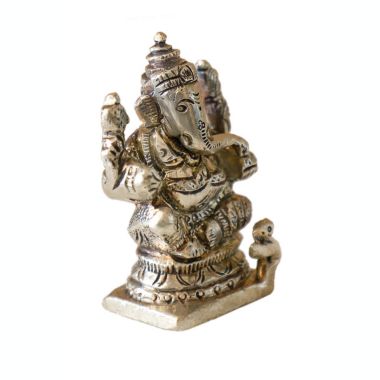 Cottage Handicraft, Silver Plated Ganesha Ji with free Elephant Gift. View a larger version of this product image.
