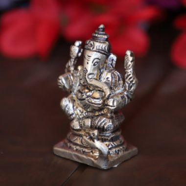 Cottage Handicraft, Silver Plated Ganesha Ji with free Elephant Gift. View a larger version of this product image.