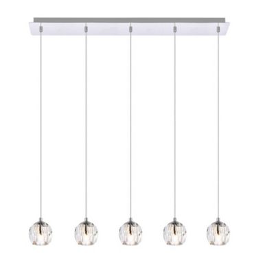 Elegant Lighting Luxurious Eren Adjustable Hanging 5 Lights Pendant for Living Room, Kitchen, Bedroom & Hallway, Chrome. View a larger version of this product image.