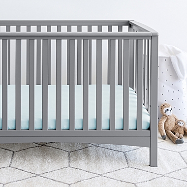 Bare Home Crib Microfiber Fitted Bottom Sheets (Crib - 3 Pack, Sky Blue/Spring Mint/Cloud Grey). View a larger version of this product image.
