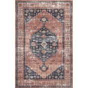 nuLOOM Medallion Bordered Machine Washable Area Rug
