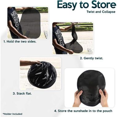 Zone Tech Car Sun Cling On Shade-No Suction Cups Needed Premium Quality Mesh Back Window Shade Clear Stop Sun Visor Protects UV Rays Sun Glare Baby, Kids, Pets, Folding Auto, Universal Fit, SUV. View a larger version of this product image.