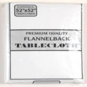 Carnation Home Fashions Vinyl Tablecloth with Polyester Flannel Backing - White 52x52"