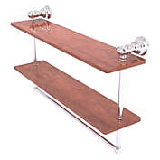 Allied Brass Carolina Collection 22 Inch Double Wood Shelf with Towel Bar