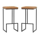 Alternate image 0 for LeisureMod Quincy Leather Bar Stools With Gold Metal Frame Set of 2