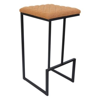 LeisureMod Quincy Leather Bar Stools With Gold Metal Frame Set of 2. View a larger version of this product image.