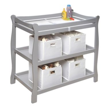 Badger Basket Co. Kids Sleigh Style Changing Table - Gray. View a larger version of this product image.
