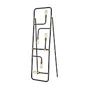 Contemporary Home Living 64" Black and Gold 5-Light Think Tank Floor Lamp
