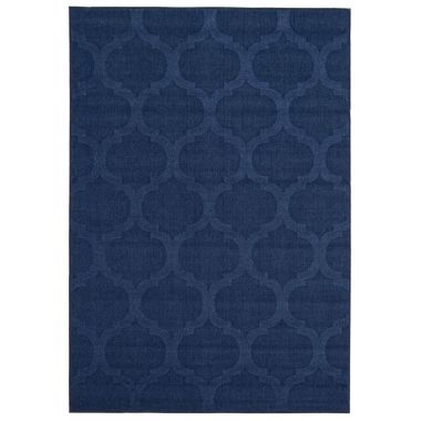 Chaudhary Living 6.5' x 9.5' Navy Blue Moroccan Rectangular Outdoor Area Throw Rug. View a larger version of this product image.