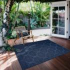 Alternate image 1 for Chaudhary Living 6.5' x 9.5' Navy Blue Moroccan Rectangular Outdoor Area Throw Rug