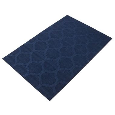 Chaudhary Living 6.5' x 9.5' Navy Blue Moroccan Rectangular Outdoor Area Throw Rug. View a larger version of this product image.