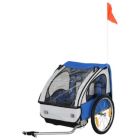 Alternate image 0 for Aosom 2-Seat Kids Child Bicycle Trailer with a Strong Steel Frame, 5-Point Seat Harnesses, & Comfortable Seat, Blue