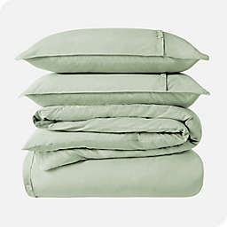Bare Home 100% Organic Cotton Duvet Set - Crisp Percale Weave - Lightweight & Breathable (Willow, Full/Queen)