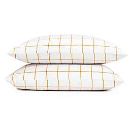 Standard Textile Home - Flannel Pillowcase Set, White/Ochre, King