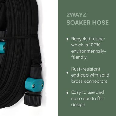 2WAYZ Drip Hose Flat Soaker Hose 50 Ft -Rubber Watering Hoses With Rust-Resistant. View a larger version of this product image.