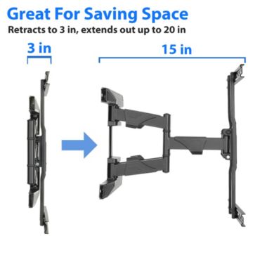 Mount Factory Heavy-Duty Full Motion TV Wall Mount - Articulating Swivel Bracket Fits Flat Screen Televisions from 42" to 70" (VESA 400 x 600 Compatible) - Tilt Swing Out Arm with 10' HDMI Cable. View a larger version of this product image.