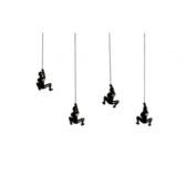 HomeRoots Decor 6 x 3 x 3 Resin Black 4 Pack Climbing Man - 358145