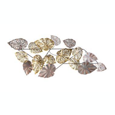 Nearly Natural 5.5' x 2' Scattered Metal Leaves Wall Art Decor. View a larger version of this product image.