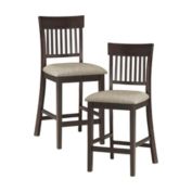 Lexicon Counter Height Dining Chair with slat back , set of 2- Dark brown
