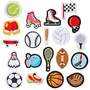Bright Creations Sports Iron On Patches (20 Piece Set) Balls Embroidered Applique Sew On Clothing Backpack Hat Jacket