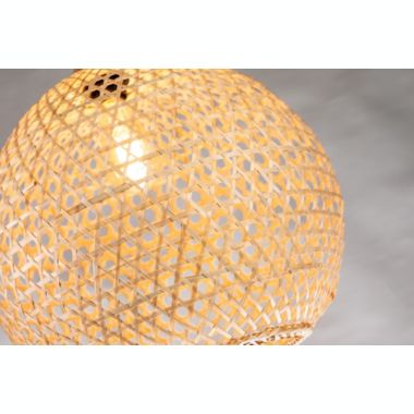 ELE Light & Decor Lily 1-Light Beige Pendant Design Pendant Light with Rattan Shade. View a larger version of this product image.