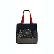 Beyond Cushions London England Night Skyline Embroidered Cotton Canvas Tote Bag
