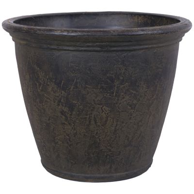 Sunnydaze Anjelica Polyresin Indoor/Outdoor Unbreakable Double-Walled UV-Resistant Flower Pot Planter - 24" Diameter - Sable
