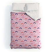 Deny Designs Little Arrow Design Co unicorn dreams deconstructed rainbows on pink Comforter