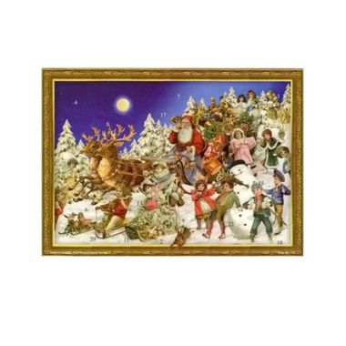 Sellmer Seasonal Decorative Santa and Sleigh Christmas Advent Calendar - 10.5"H x 14"W x .1"D. View a larger version of this product image.