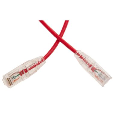Cable Wholesale Cat6a Red Slim Ethernet Patch Cable, Snagless/Molded Boot, 7 foot. View a larger version of this product image.