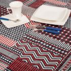 Alternate image 3 for Carnation Home Fashions "Patriotic Patchwork" Vinyl Flannel Backed Tablecloth - 60x60", Red/White/Blue