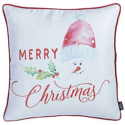 HomeRoots Merry Christmas Printed Decorative Throw Pillow Cover - 18