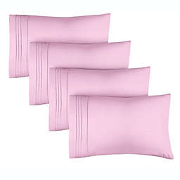 CGK Unlimited Pillowcase Set of 4 Soft Double Brushed Microfiber - King - Light Pink