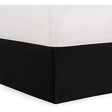 SHOPBEDDING Tailored Velvet Bed Skirt with Split Corner 21inch Drop-Full, Black Modern Dust Ruffle, High-End. View a larger version of this product image.
