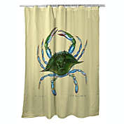Betsy Drake Female Blue Crab Shower Curtain - Yellow