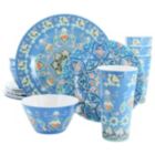 Alternate image 0 for Laurie Gates Tallulah 16 Piece Round Melamine Dinnerware Set in Blue