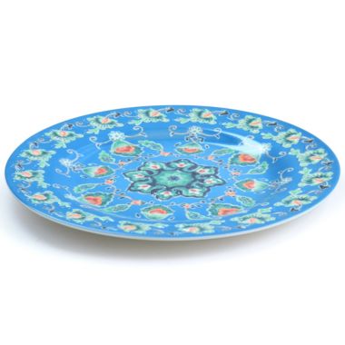 Laurie Gates Tallulah 16 Piece Round Melamine Dinnerware Set in Blue. View a larger version of this product image.