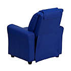 Alternate image 3 for Flash Furniture Contemporary Blue Vinyl Kids Recliner With Cup Holder And Headrest - Blue Vinyl