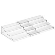 mDesign Expandable Kitchen Cabinet, Pantry Organizer/Spice Rack - Clear