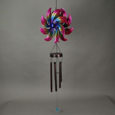 Things2Die4 Set of 2 Metal Rainbow Wind Spinner Hanging Chimes Outdoor Decor Garden 46 Inches. View a larger version of this product image.