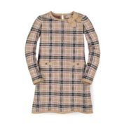 Hope & Henry Girls&#39; Bow Detail Sweater Dress (Beige, 4)