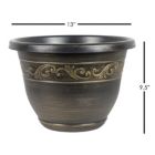 Alternate image 1 for Garden Elements Outdoor Tulip Banded Plastic Planter, Gold, 13"