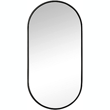 Americanflat Framed Black Oval Mirror 19.7" x 39.4" - Wall Mirror for Bathroom, Living Room, Bedroom - Modern Round Frame Mirror. View a larger version of this product image.