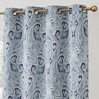 THD France Paisley Print Damask Thermal Insulated Energy Efficient Room Darkening Grommet Top Window Curtain Panels - Pair. View a larger version of this product image.